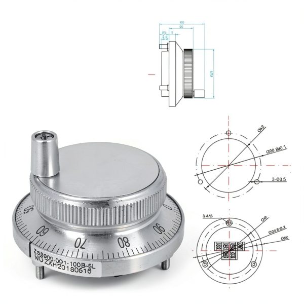 Yosoo Health Gear CNC Electronic Handwheel 6 Terminal 60mm Metal Gear-2