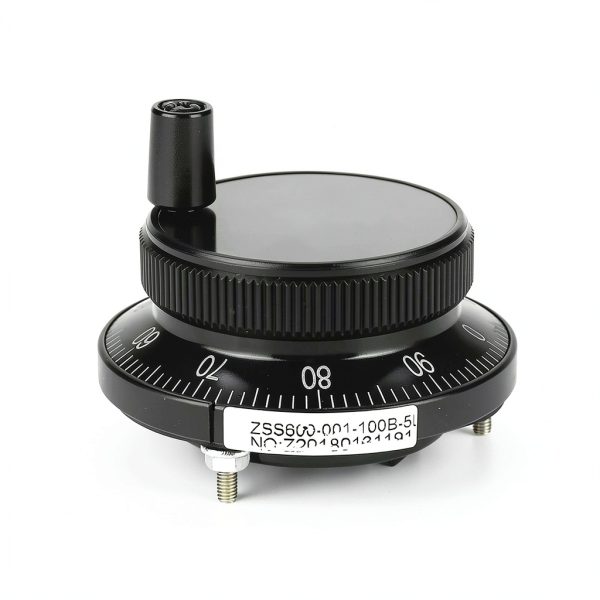 5V 60MM Hand Wheel Pulse Encoder Mill Router Manual Control Aviation Aluminum Rotary Knob Encoder for CNC System (Black)-0