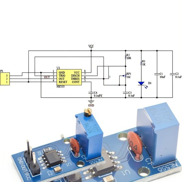 DAOKAI NE555 Pulse Generator 5Pcs – Frequency with Dupont Cable-2